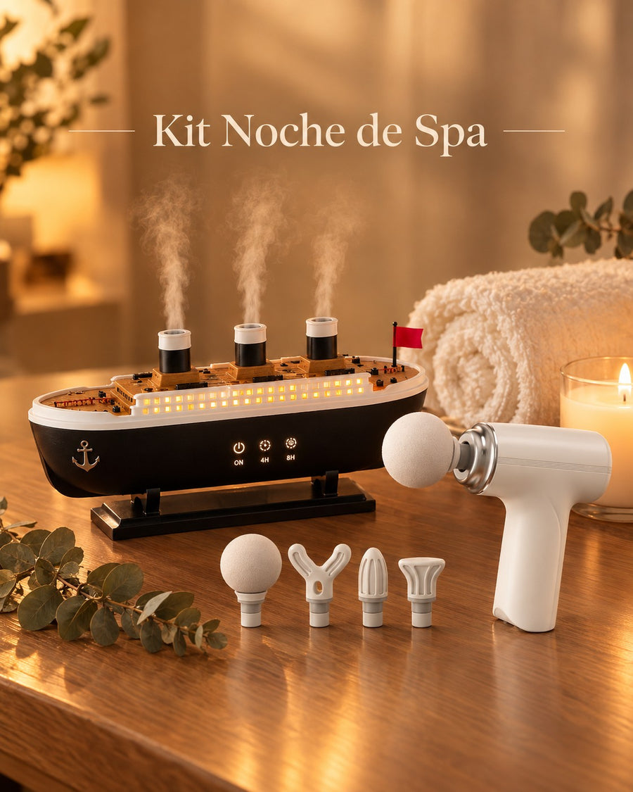Kit Noche de Spa NYVA: barco de aromas y mini pistola de masaje